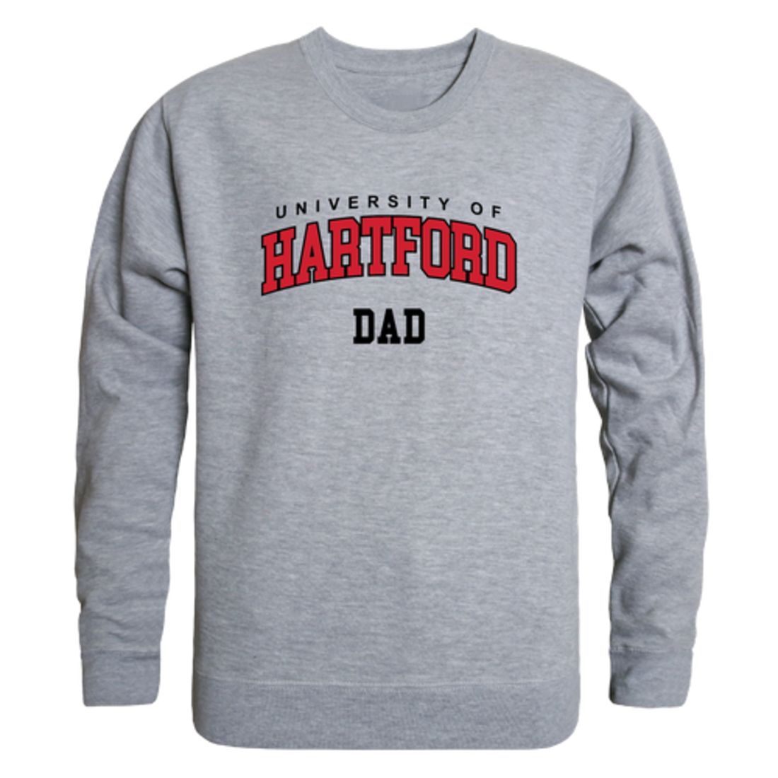 University of Hartford Hawks Dad Fleece Crewneck Pullover Sweatshirt Heather Grey-Campus-Wardrobe