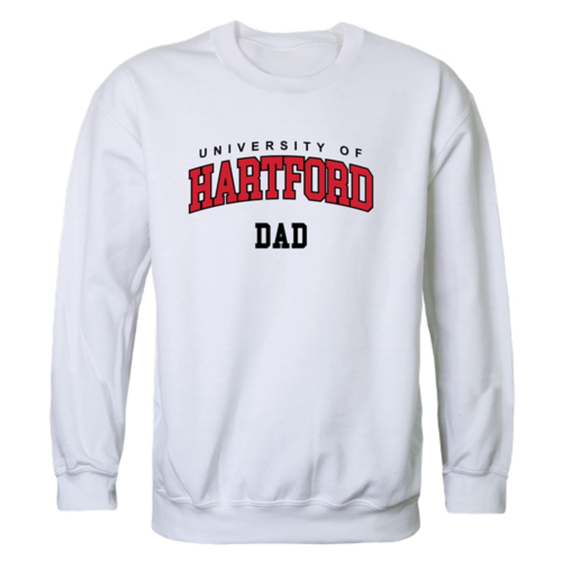 University of Hartford Hawks Dad Fleece Crewneck Pullover Sweatshirt Heather Grey-Campus-Wardrobe