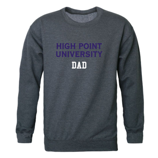 HPU High Point University Panthers Dad Fleece Crewneck Pullover Sweatshirt Heather Charcoal-Campus-Wardrobe