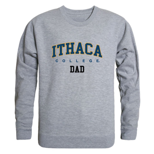 Ithaca College Bombers Dad Fleece Crewneck Pullover Sweatshirt Heather Grey-Campus-Wardrobe