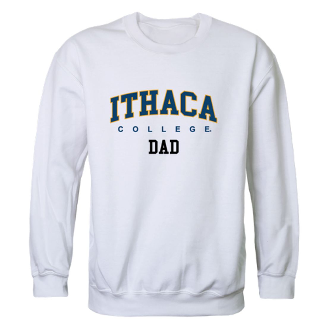 Ithaca College Bombers Dad Fleece Crewneck Pullover Sweatshirt Heather Grey-Campus-Wardrobe