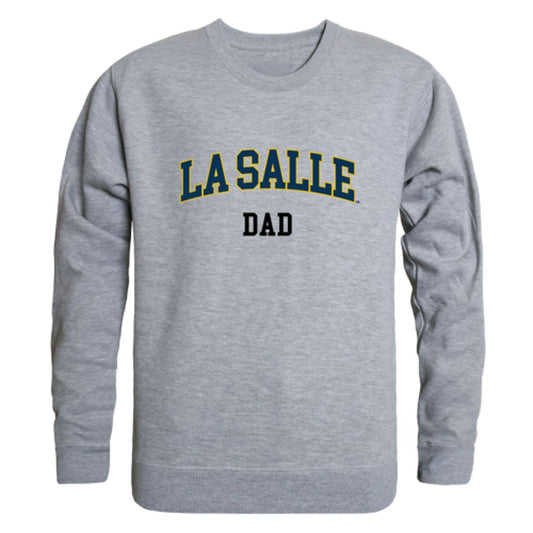 La Salle University Explorers Dad Fleece Crewneck Pullover Sweatshirt Heather Grey-Campus-Wardrobe