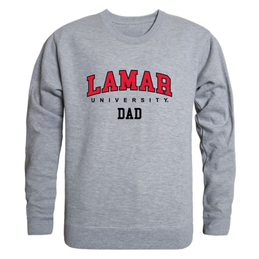 Lamar University Cardinals Dad Fleece Crewneck Pullover Sweatshirt Heather Grey-Campus-Wardrobe