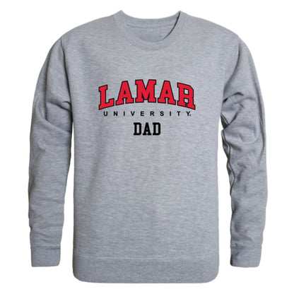 Lamar University Cardinals Dad Fleece Crewneck Pullover Sweatshirt Heather Grey-Campus-Wardrobe