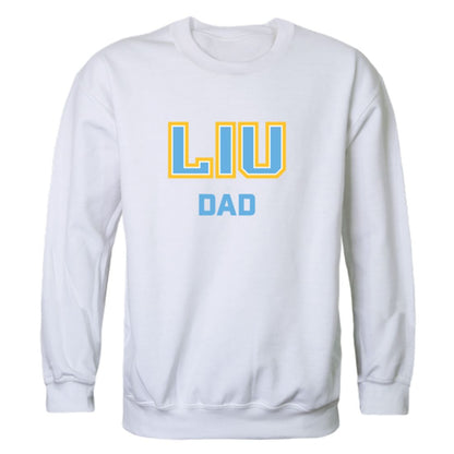 LIU Long Island University Post Pioneers Dad Fleece Crewneck Pullover Sweatshirt Heather Charcoal-Campus-Wardrobe