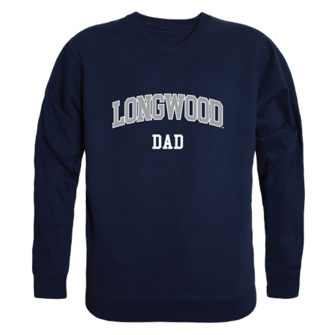Longwood University Lancers Dad Fleece Crewneck Pullover Sweatshirt Heather Grey-Campus-Wardrobe