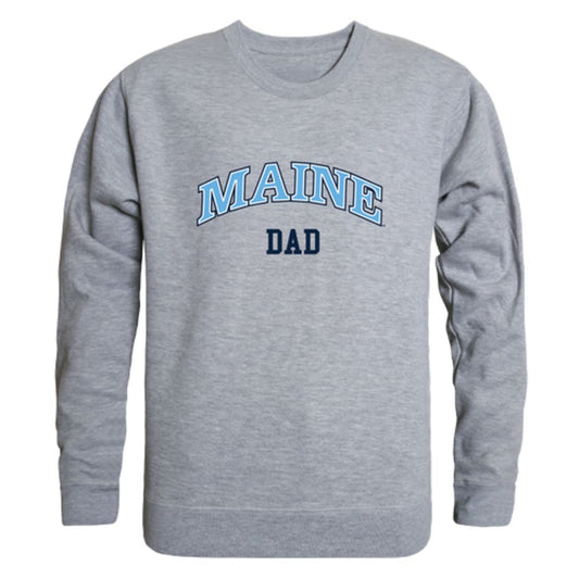 UMaine University of Maine Black Bears Dad Fleece Crewneck Pullover Sweatshirt Heather Grey-Campus-Wardrobe