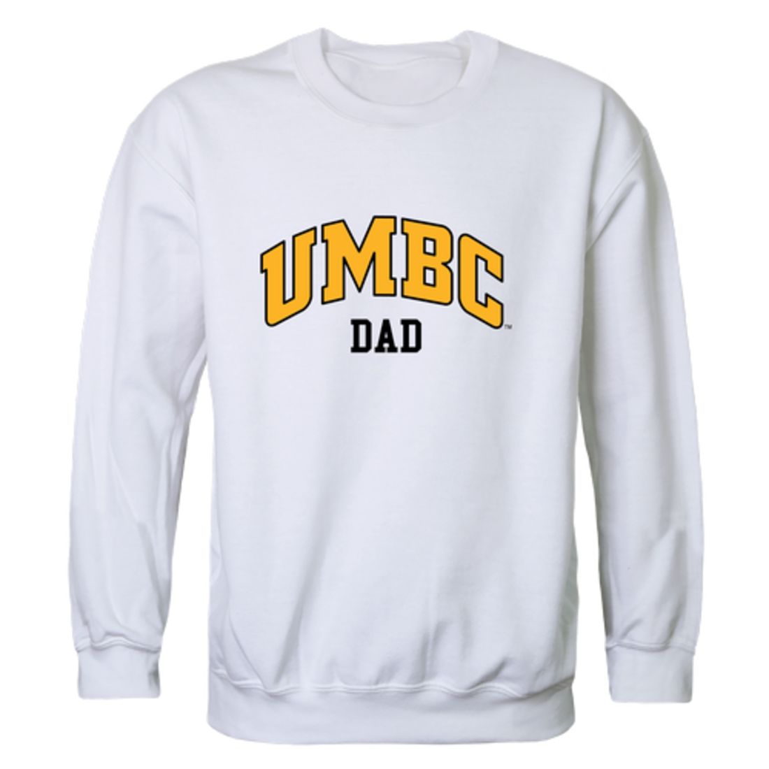 UMBC University of Maryland Baltimore Retrievers Dad Fleece Crewneck Pullover Sweatshirt Black-Campus-Wardrobe