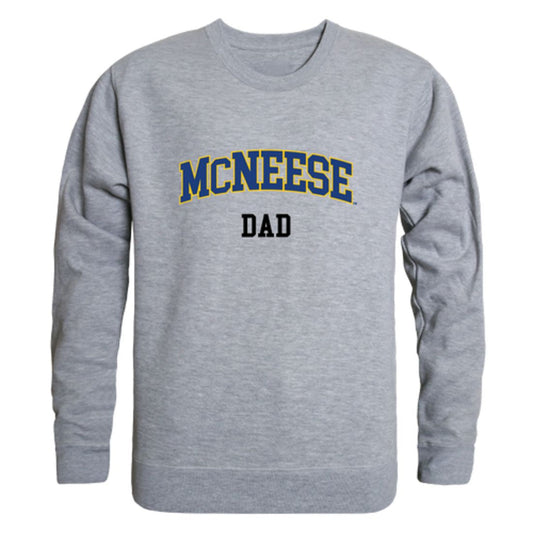 McNeese State University Cowboys and Cowgirls Dad Fleece Crewneck Pullover Sweatshirt Heather Grey-Campus-Wardrobe