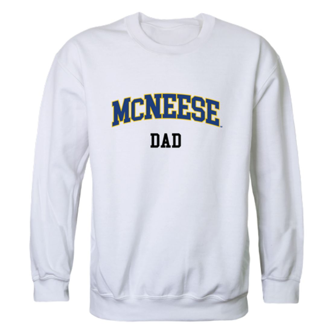 McNeese State University Cowboys and Cowgirls Dad Fleece Crewneck Pullover Sweatshirt Heather Grey-Campus-Wardrobe