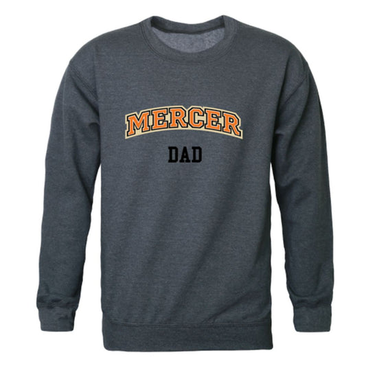 Mercer University Bears Dad Fleece Crewneck Pullover Sweatshirt Heather Charcoal-Campus-Wardrobe