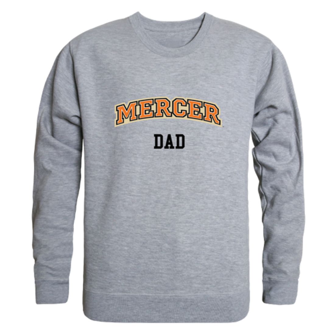 Mercer University Bears Dad Fleece Crewneck Pullover Sweatshirt Heather Charcoal-Campus-Wardrobe