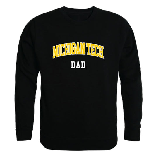 Michigan Technological University Huskies Dad Fleece Crewneck Pullover Sweatshirt Black-Campus-Wardrobe