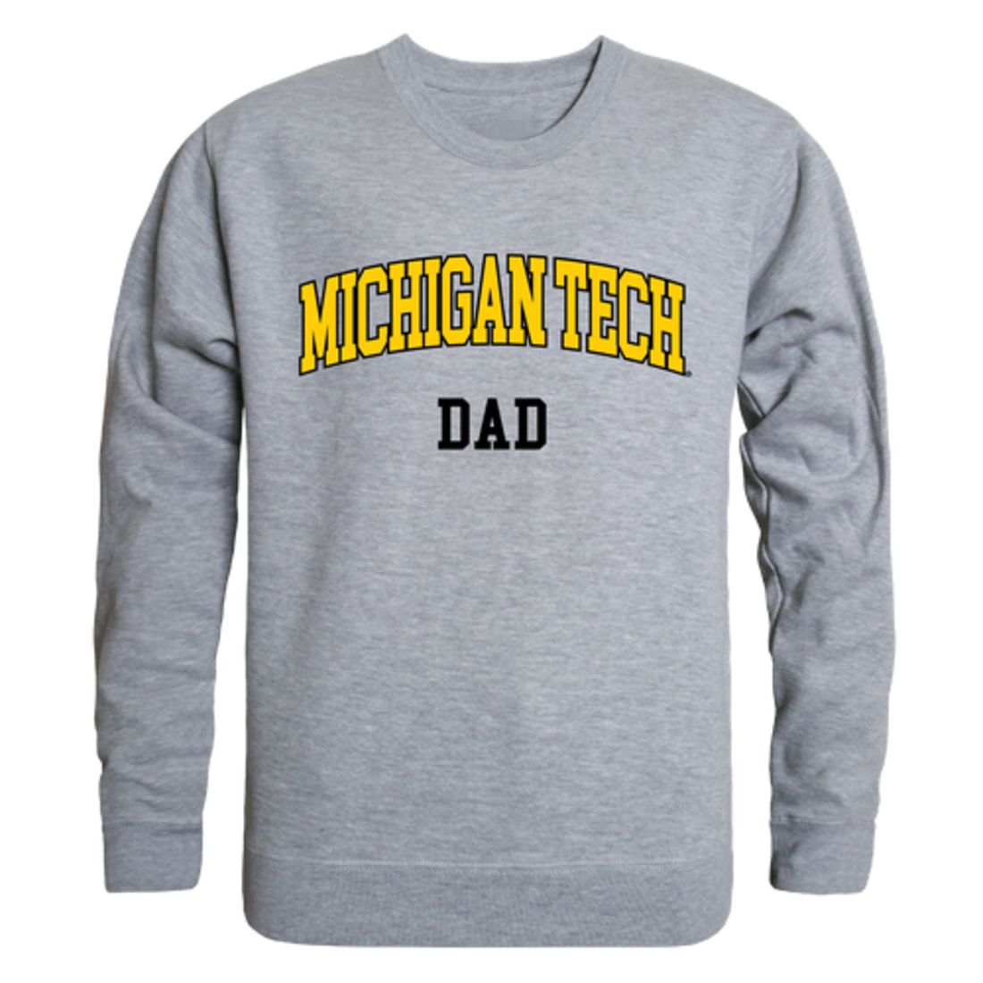 Michigan Technological University Huskies Dad Fleece Crewneck Pullover Sweatshirt Black-Campus-Wardrobe