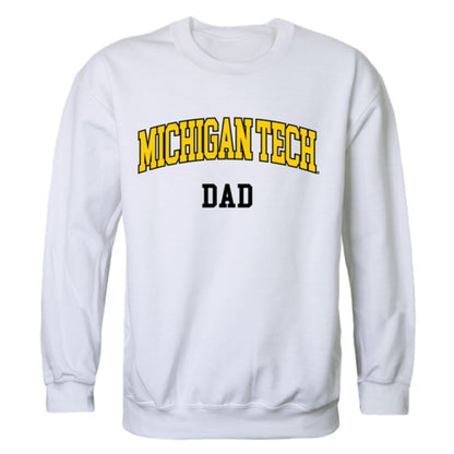 Michigan Technological University Huskies Dad Fleece Crewneck Pullover Sweatshirt Black-Campus-Wardrobe