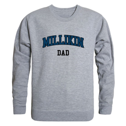 Millikin University Big Blue Dad Fleece Crewneck Pullover Sweatshirt Heather Grey-Campus-Wardrobe