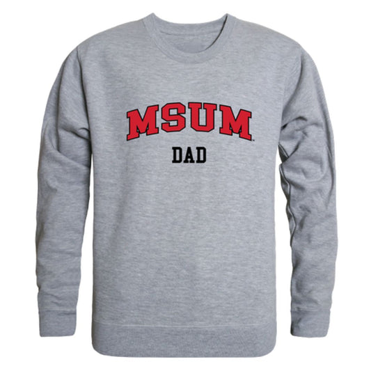 MSUM Minnesota State University Moorhead Dragons Dad Fleece Crewneck Pullover Sweatshirt Heather Grey-Campus-Wardrobe
