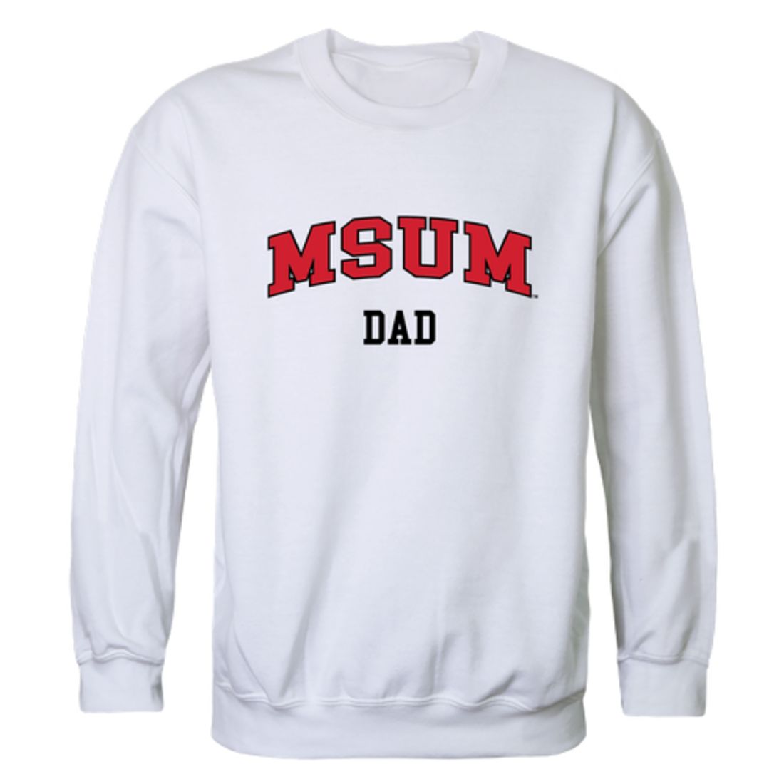 MSUM Minnesota State University Moorhead Dragons Dad Fleece Crewneck Pullover Sweatshirt Heather Grey-Campus-Wardrobe