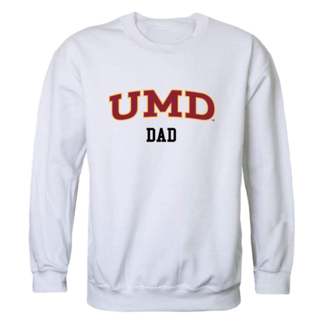 UMD University of Minnesota Duluth Bulldogs Dad Fleece Crewneck Pullover Sweatshirt Heather Grey-Campus-Wardrobe