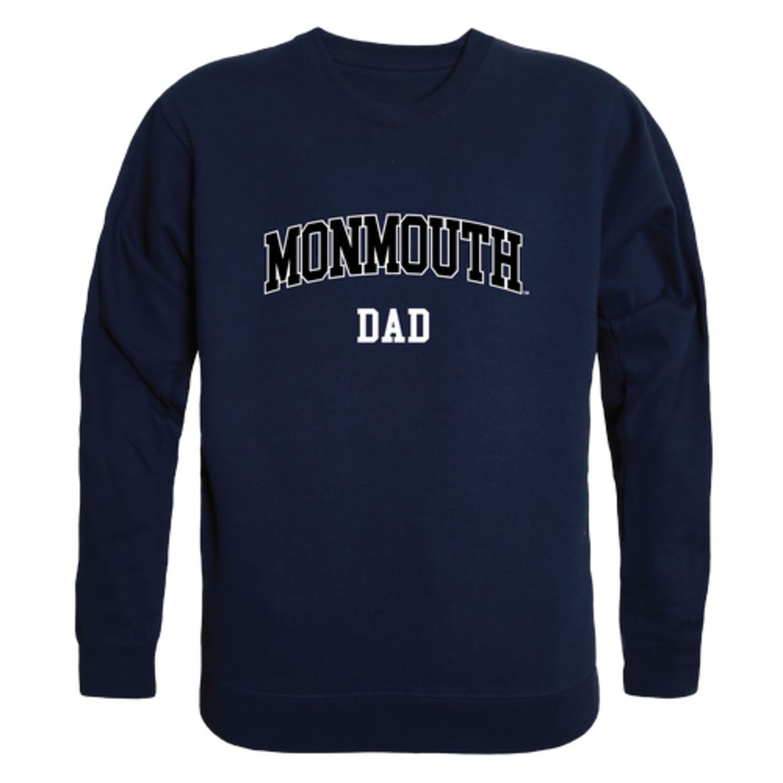 Monmouth University Hawks Dad Fleece Crewneck Pullover Sweatshirt Heather Grey-Campus-Wardrobe