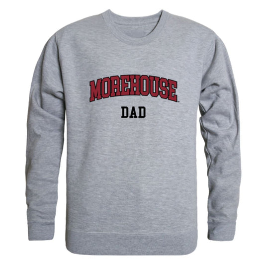 Morehouse College Maroon Tigers Dad Fleece Crewneck Pullover Sweatshirt Heather Grey-Campus-Wardrobe