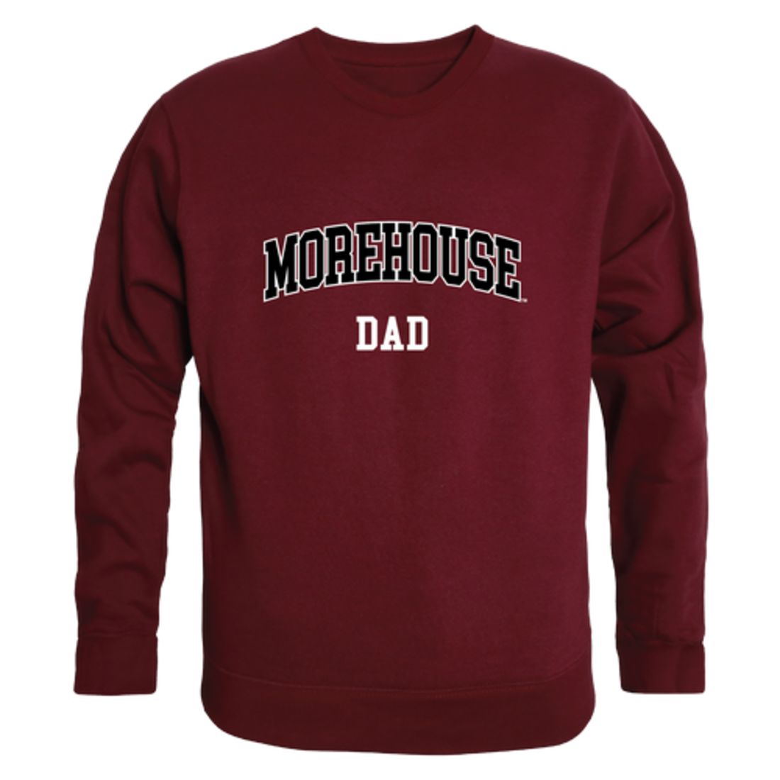 Morehouse College Maroon Tigers Dad Fleece Crewneck Pullover Sweatshirt Heather Grey-Campus-Wardrobe