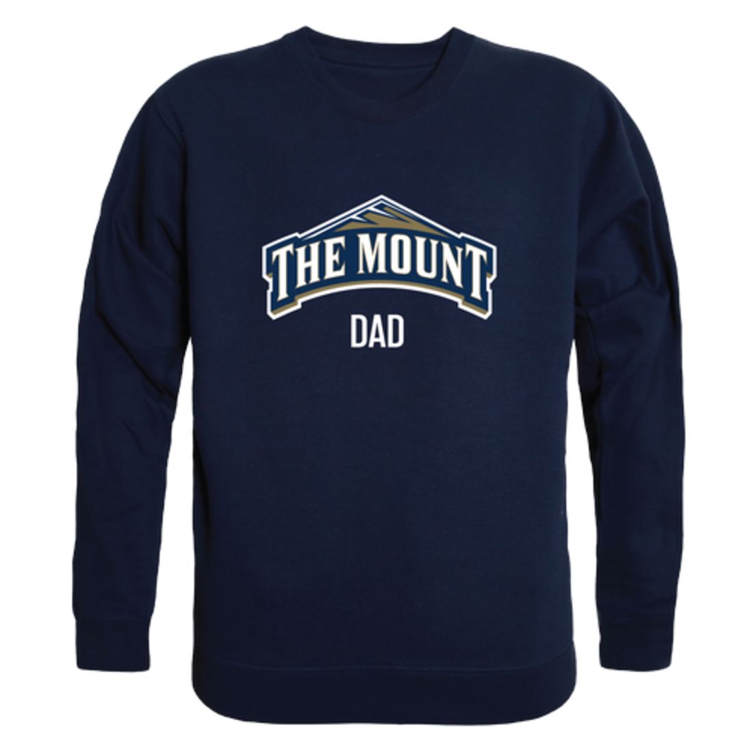 Mount St Mary's University Mountaineers Mountaineers Mountaineers Dad Fleece Crewneck Pullover Sweatshirt Heather Grey-Campus-Wardrobe