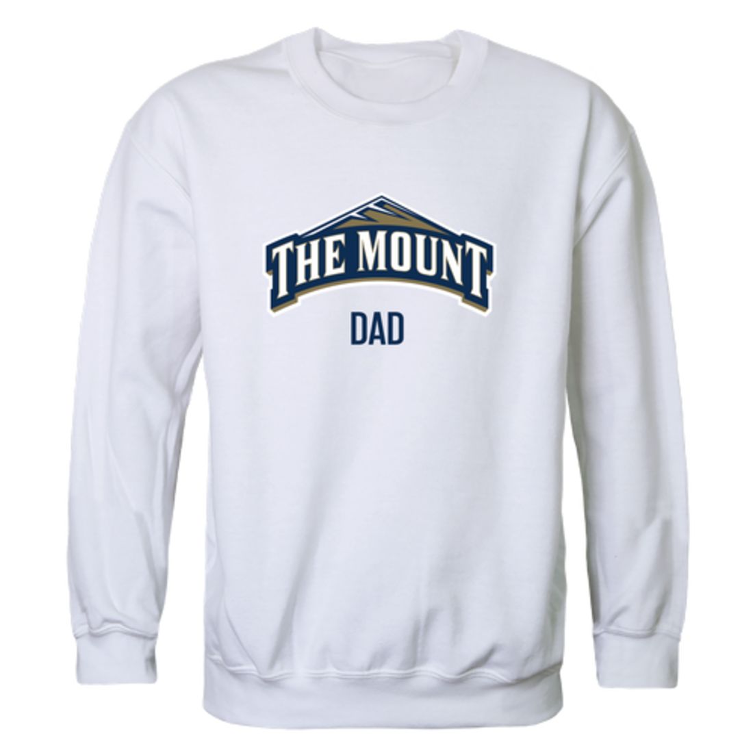 Mount St Mary's University Mountaineers Mountaineers Mountaineers Dad Fleece Crewneck Pullover Sweatshirt Heather Grey-Campus-Wardrobe