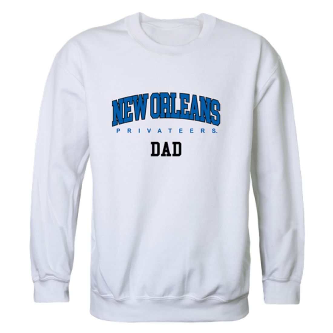 UNO University of New Orleans Privateers Dad Fleece Crewneck Pullover Sweatshirt Heather Grey-Campus-Wardrobe
