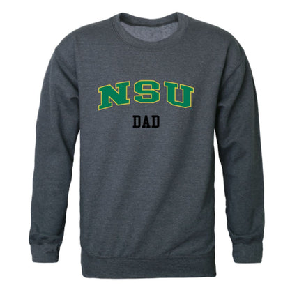 NSU Norfolk State University Spartans Dad Fleece Crewneck Pullover Sweatshirt Heather Charcoal-Campus-Wardrobe