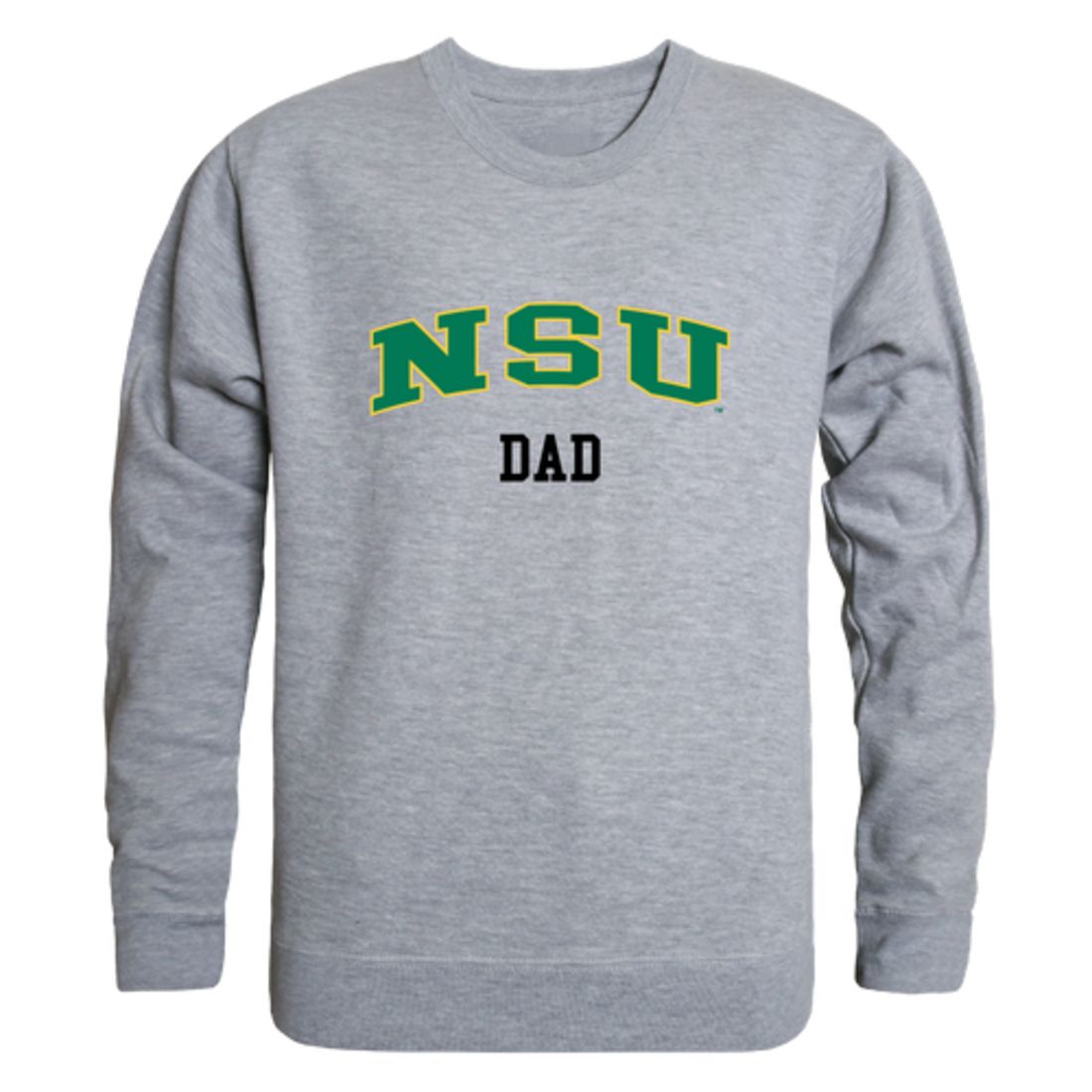 NSU Norfolk State University Spartans Dad Fleece Crewneck Pullover Sweatshirt Heather Charcoal-Campus-Wardrobe
