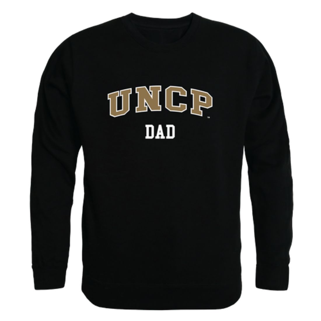 UNCP University of North Carolina at Pembroke Braves Dad Fleece Crewneck Pullover Sweatshirt Black-Campus-Wardrobe