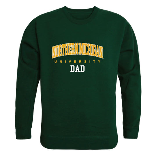 NMU Northern Michigan University Wildcats Dad Fleece Crewneck Pullover Sweatshirt Forest-Campus-Wardrobe