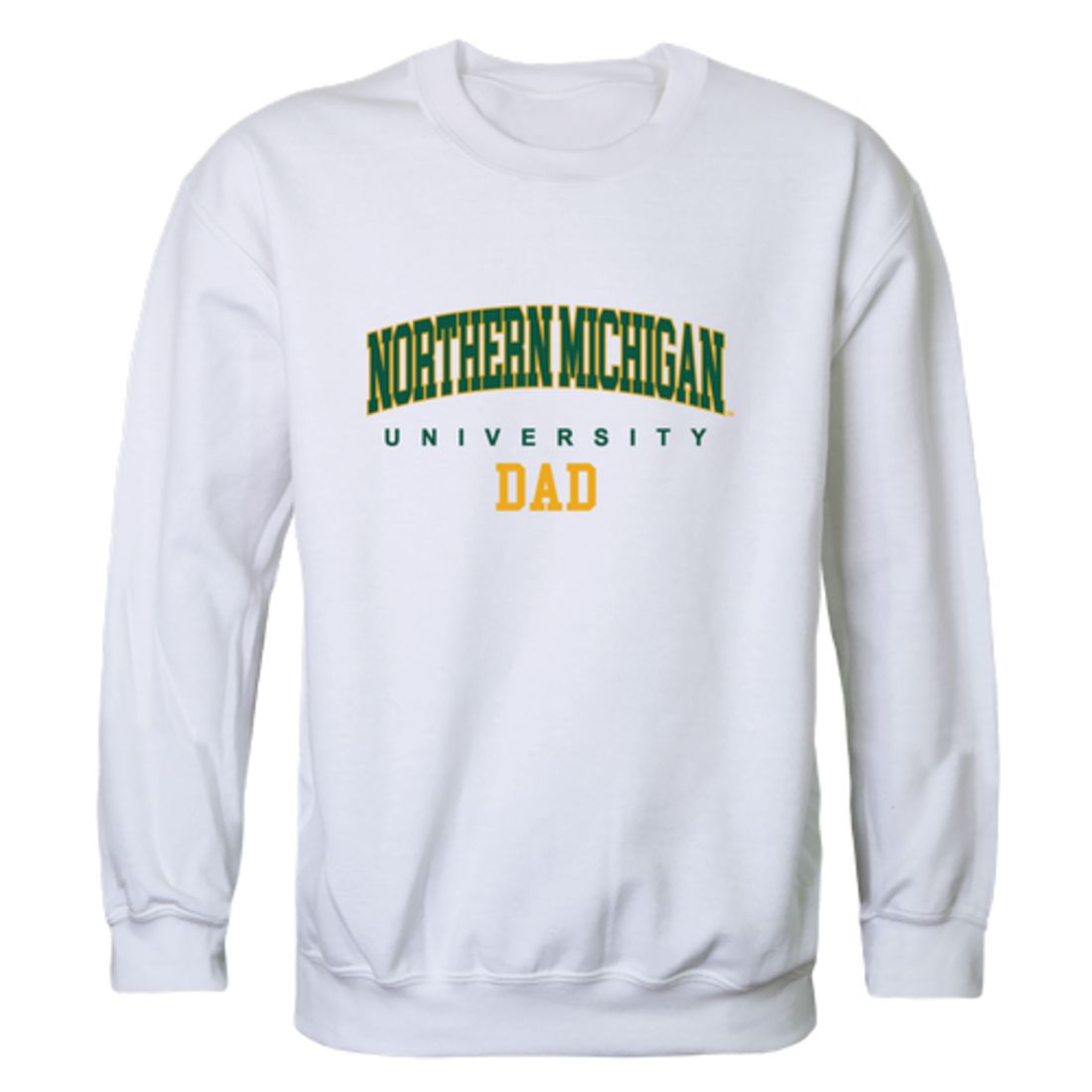 NMU Northern Michigan University Wildcats Dad Fleece Crewneck Pullover Sweatshirt Forest-Campus-Wardrobe