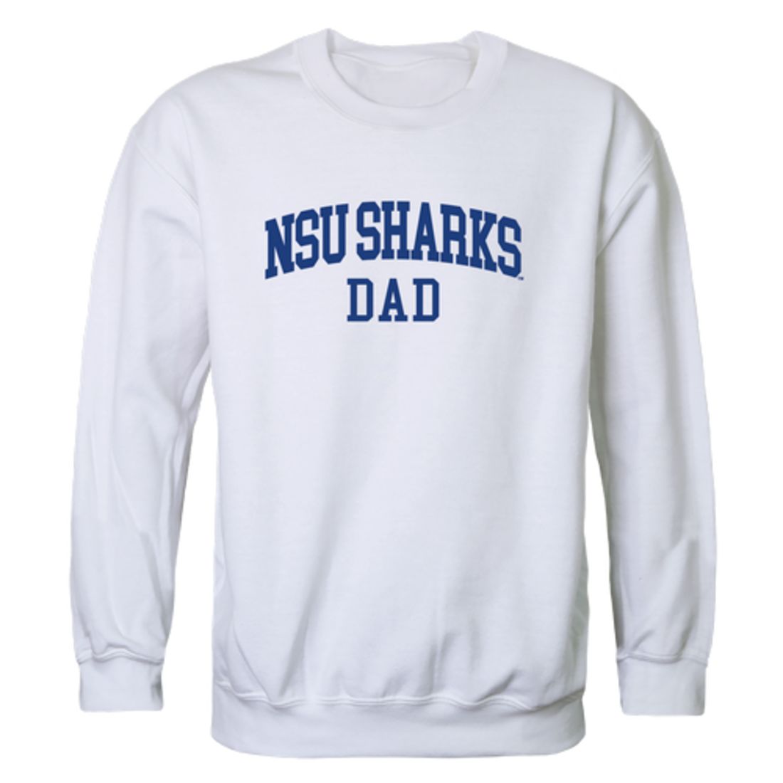 NSU Nova Southeastern University Sharks Dad Fleece Crewneck Pullover Sweatshirt Heather Grey-Campus-Wardrobe