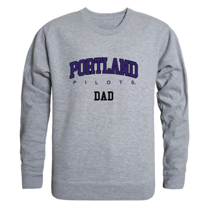 UP University of Portland Pilots Dad Fleece Crewneck Pullover Sweatshirt Heather Charcoal-Campus-Wardrobe