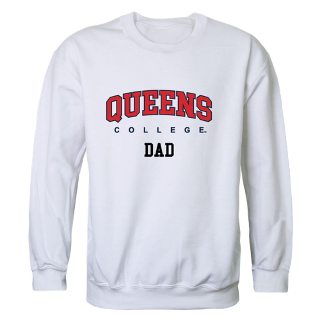 CUNY Queens College Knights Dad Fleece Crewneck Pullover Sweatshirt Heather Grey-Campus-Wardrobe
