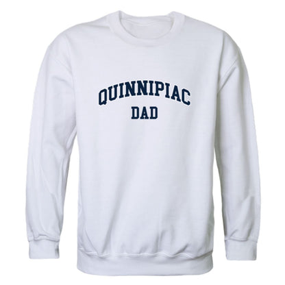 QU Quinnipiac University Bobcats Dad Fleece Crewneck Pullover Sweatshirt Heather Grey-Campus-Wardrobe