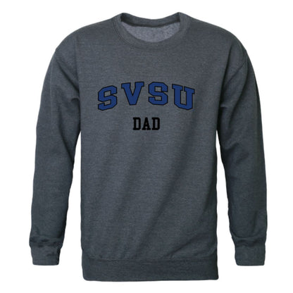 SVSU Saginaw Valley State University Cardinals Dad Fleece Crewneck Pullover Sweatshirt Heather Charcoal-Campus-Wardrobe