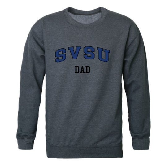 SVSU Saginaw Valley State University Cardinals Dad Fleece Crewneck Pullover Sweatshirt Heather Charcoal-Campus-Wardrobe