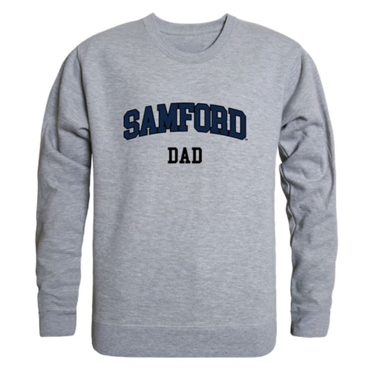 Samford University Bulldogs Dad Fleece Crewneck Pullover Sweatshirt Heather Grey-Campus-Wardrobe