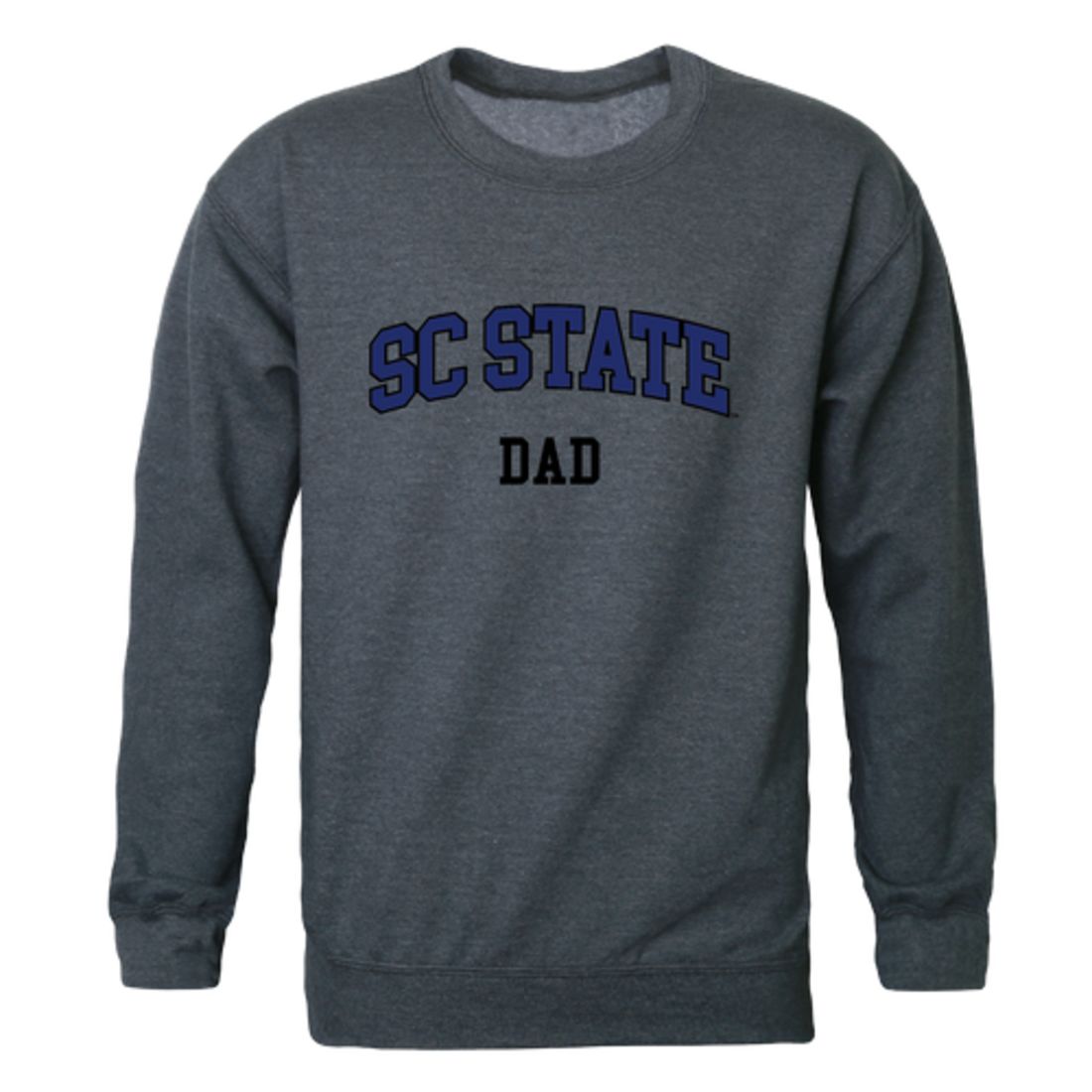 South Carolina State University Bulldogs Dad Fleece Crewneck Pullover Sweatshirt Heather Charcoal-Campus-Wardrobe