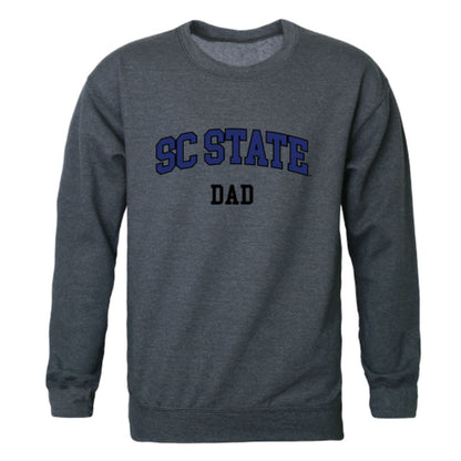 South Carolina State University Bulldogs Dad Fleece Crewneck Pullover Sweatshirt Heather Charcoal-Campus-Wardrobe