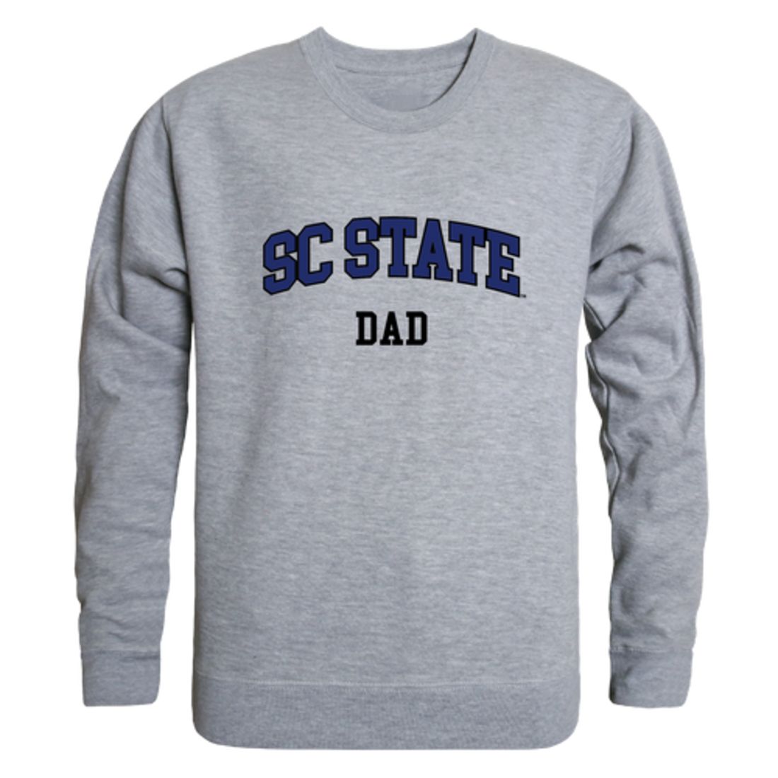 South Carolina State University Bulldogs Dad Fleece Crewneck Pullover Sweatshirt Heather Charcoal-Campus-Wardrobe