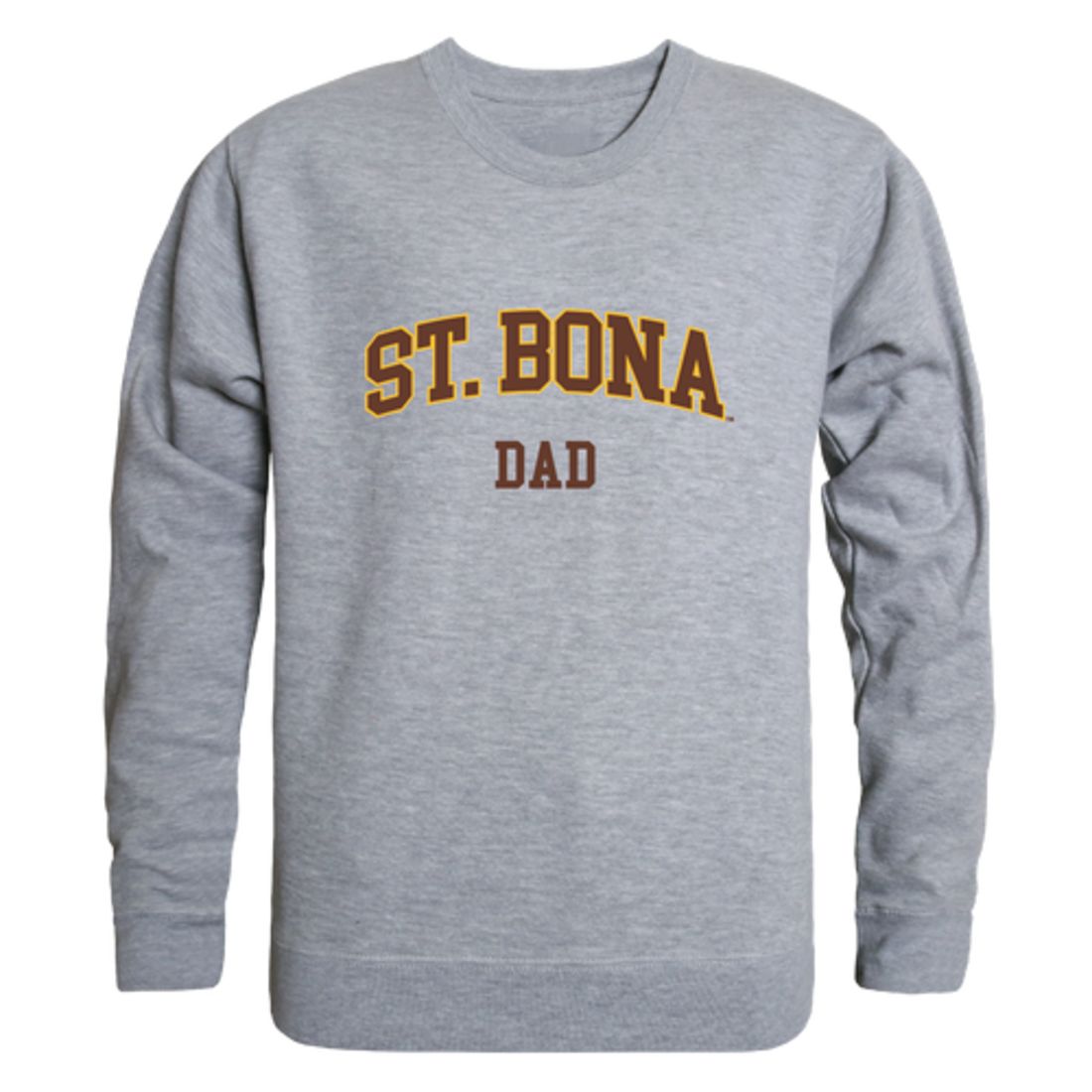 SBU St. Bonaventure University Bonnies Dad Fleece Crewneck Pullover Sweatshirt Heather Charcoal-Campus-Wardrobe