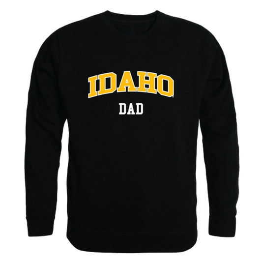 University of Idaho Vandals Dad Fleece Crewneck Pullover Sweatshirt Black-Campus-Wardrobe