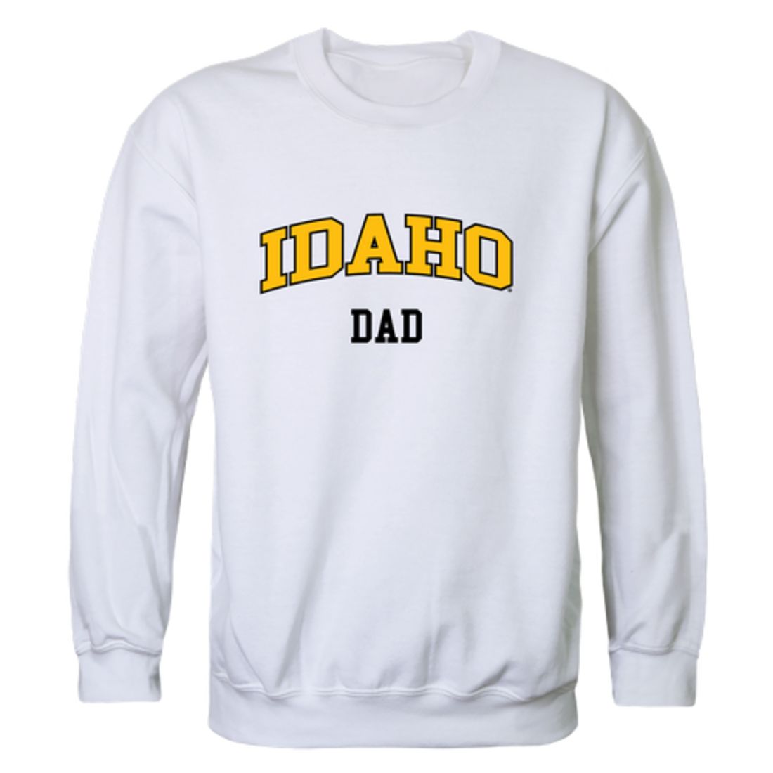 University of Idaho Vandals Dad Fleece Crewneck Pullover Sweatshirt Black-Campus-Wardrobe