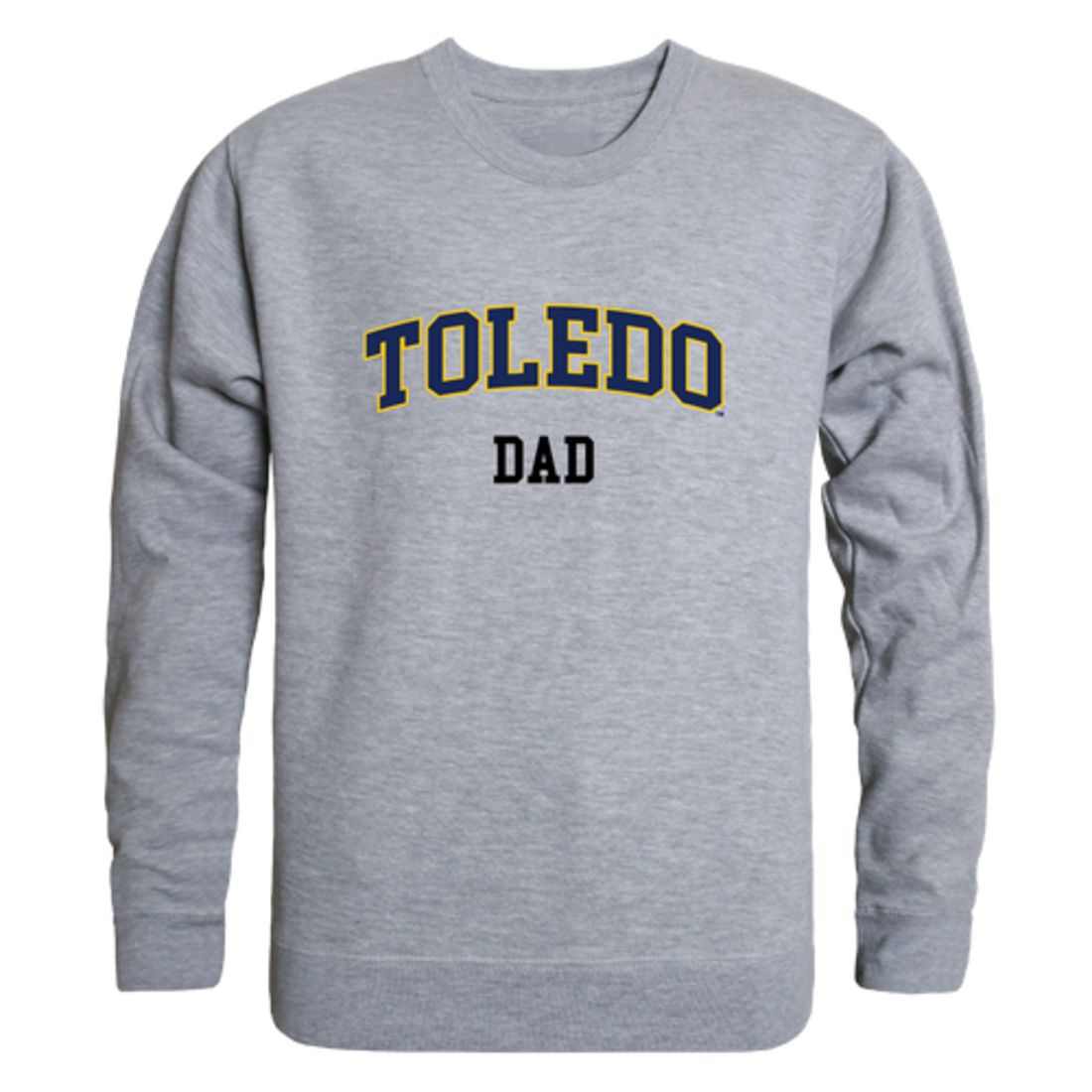 University of Toledo Rockets Dad Fleece Crewneck Pullover Sweatshirt Heather Grey-Campus-Wardrobe