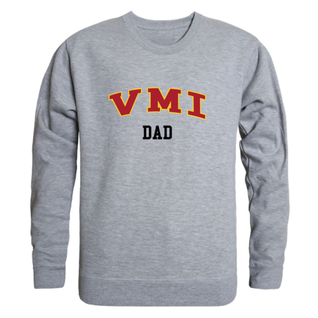 VMI Virginia Military Institute Keydets Dad Fleece Crewneck Pullover Sweatshirt Heather Grey-Campus-Wardrobe