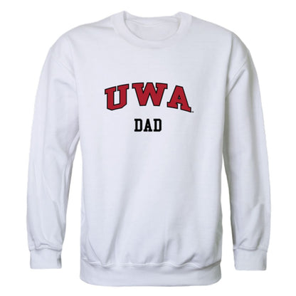 UWA University of West Alabama Tigers Dad Fleece Crewneck Pullover Sweatshirt Heather Charcoal-Campus-Wardrobe